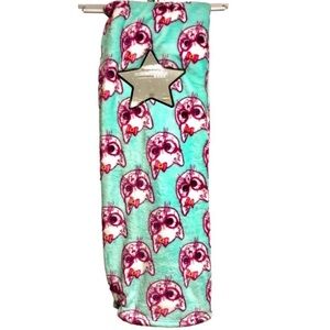 Sleeposophy Cat with Glasses Luxe Plush Throw Blanket